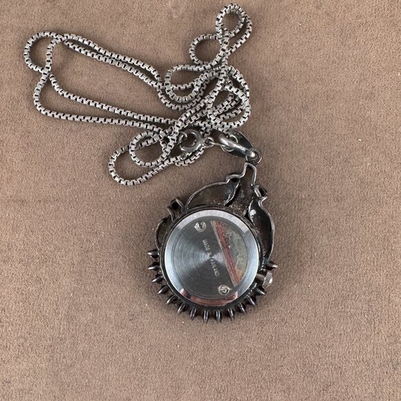 Fabulous Vintage 1940's Ladies Garnet and Marcasite Watch Pendant necklace - Picture 7 of 8